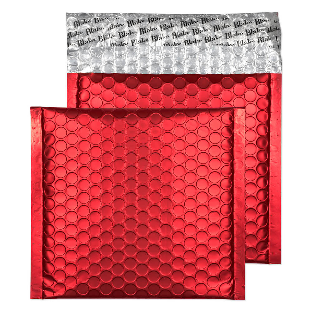 Blake Packaging Pillar Box Red Peel&Seal Metallic Matt Bubble 165x165mm ...