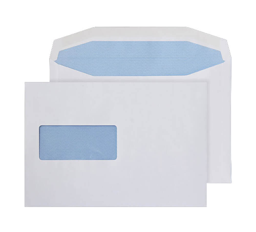 Blake Everyday White Window Gummed Mailer 162x235mm 90gsm Pack 500 Code W156