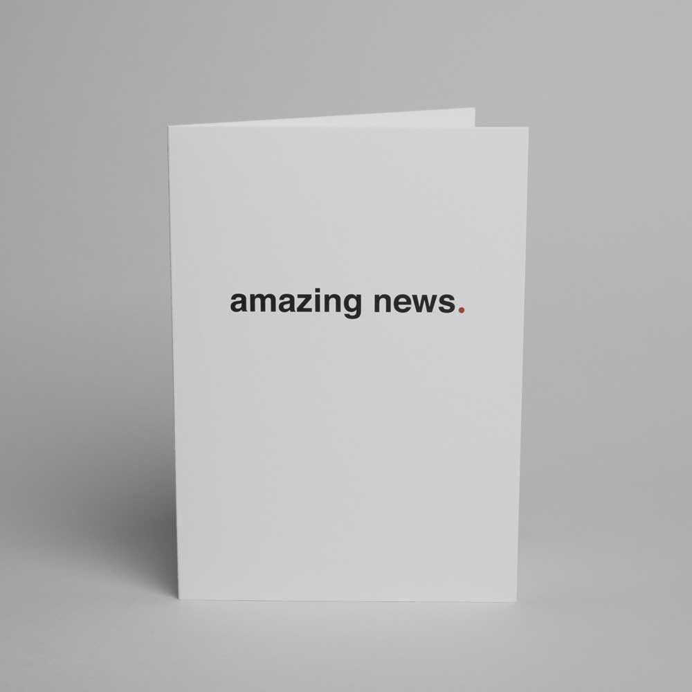 Blake Note Cards Ice White Wove Sage Amazing News Notecard 148x105mm 330gsm Pack 10 Code NCC4200/10