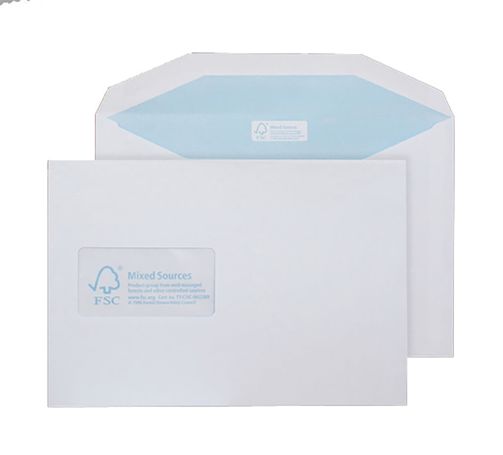 Blake Environmental White Window Gummed Mailer 162x229mm 90gsm Pack 500 Code FSC378