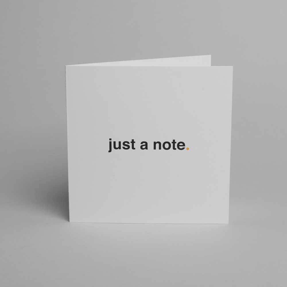 Blake Note Cards Ice White Wove Sage Just a Note Notecard 150x150mm 330gsm Pack 10 Code NCC3300/10