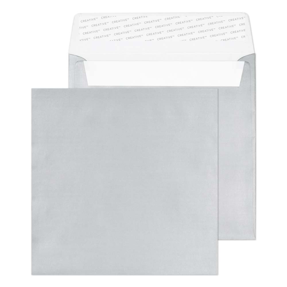 Blake Shine Metallic Silver Peel&Seal Square Wallet 160x160mm 130gsm Pack 500 Code M612