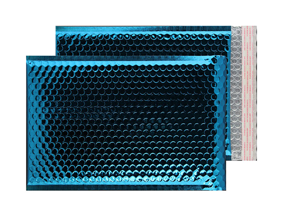 Blake Packaging Peacock Blue Peel&Seal Metallic Bubble 320x240mm 70Mu Pack 100 Code MBBLU324