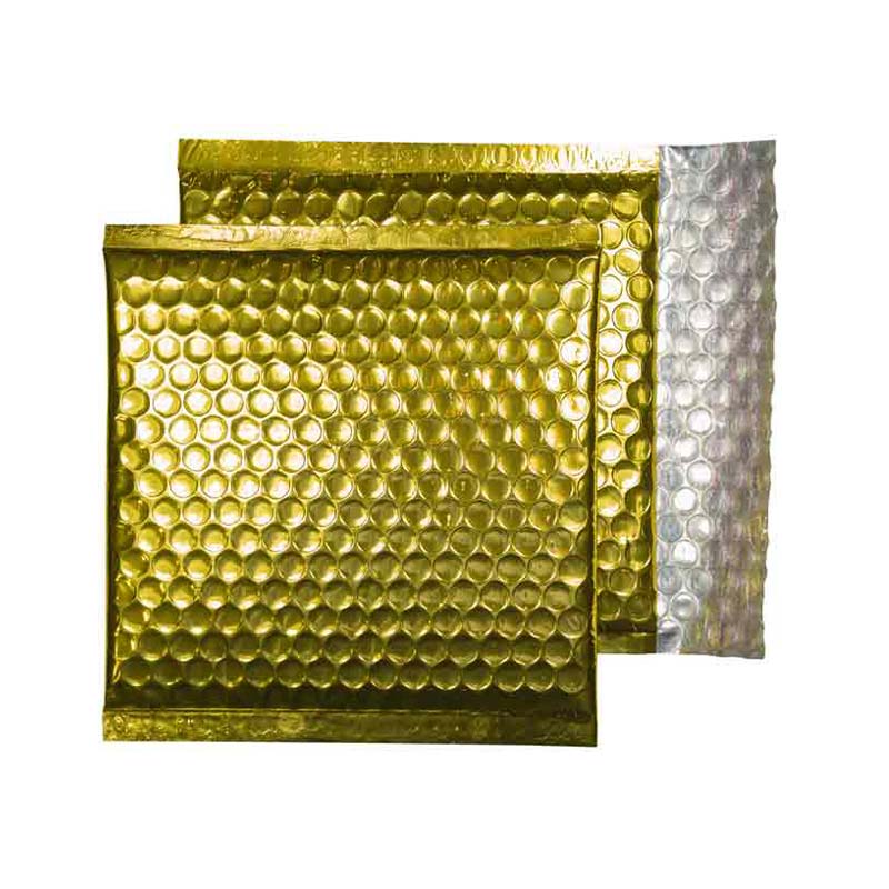 Blake Packaging Glamour Gold Peel&Seal Metallic Bubble 165x165mm 70Mu Pack 100 Code MBGOL165