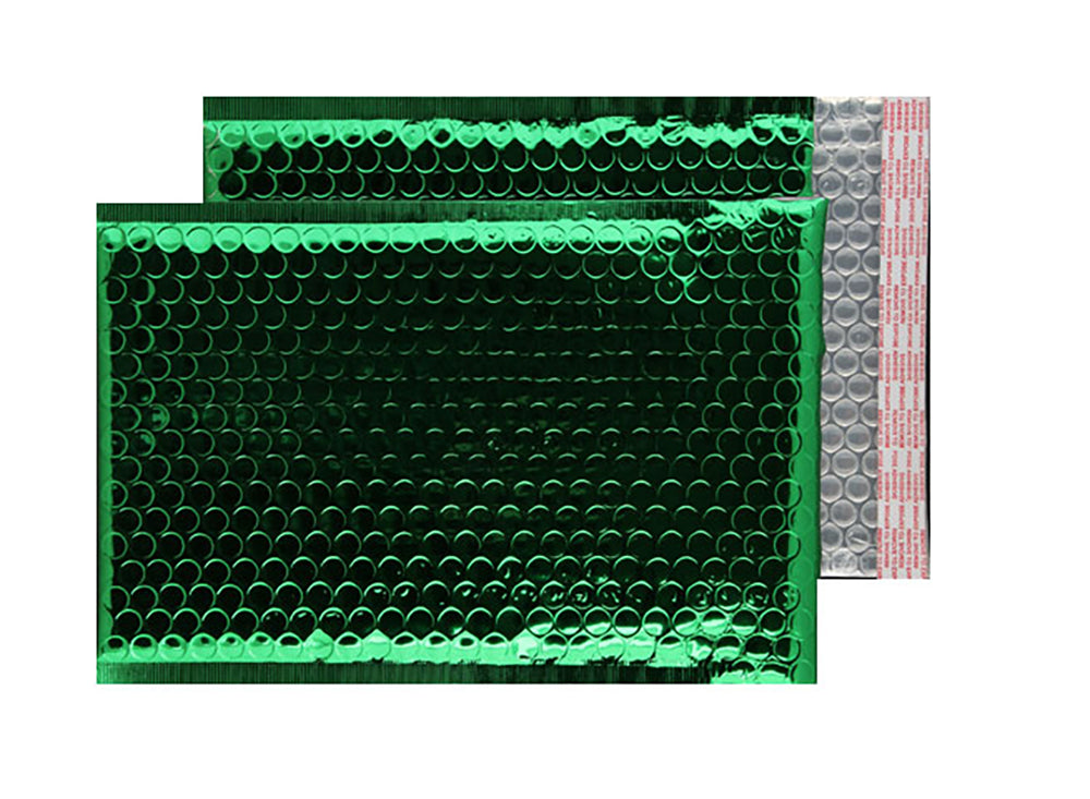Blake Packaging Emerald Green Peel&Seal Metallic GlossBubble 250x180mm 70Mu Pack 100 Code MBGRE250
