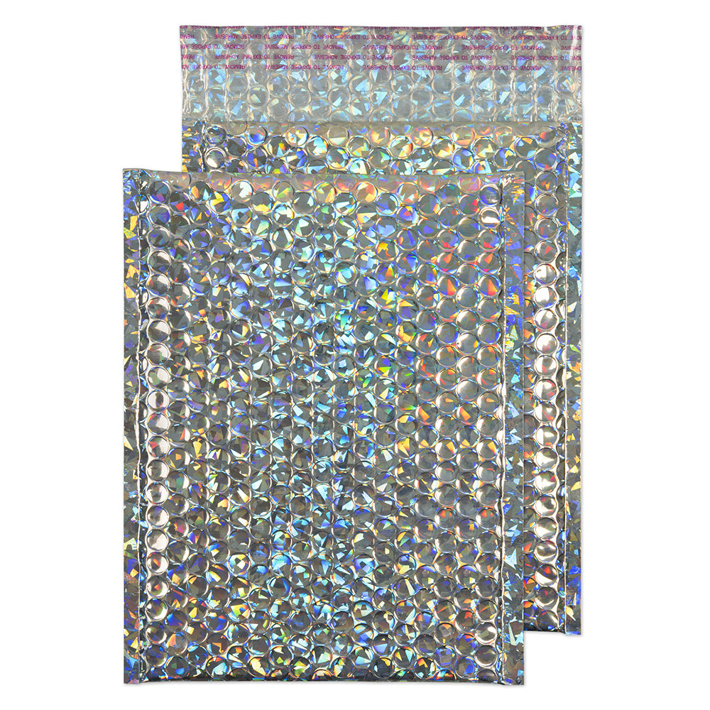 Blake Packaging Holographic Peel&Seal Holographic Bubble 250x180mm 70Mu Pack 100 Code MBHRA250