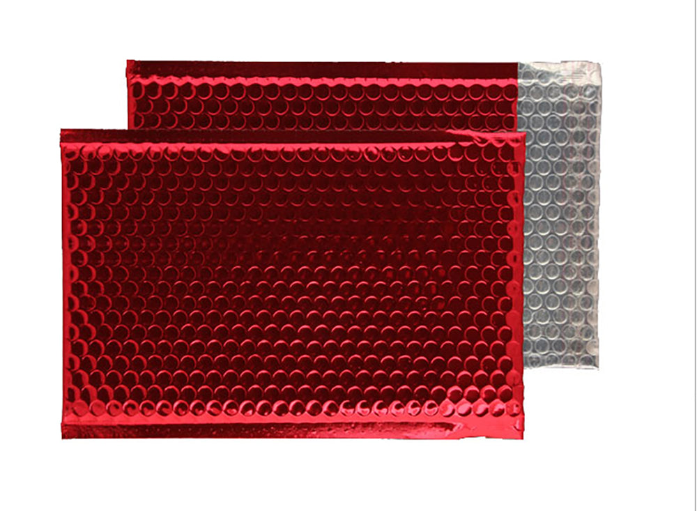 Blake Packaging Festive Red Peel&Seal Metallic Bubble 250x180mm 70Mu Pack 100 Code MBR250