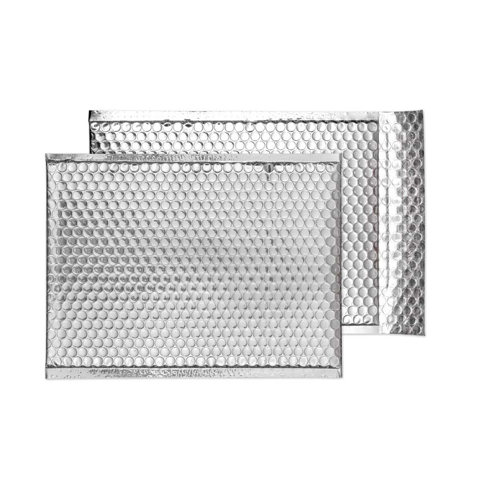 Blake Packaging Sterling Silver Peel&Seal Metallic Bubble 320x240mm 70Mu Pack 100 Code MBS324