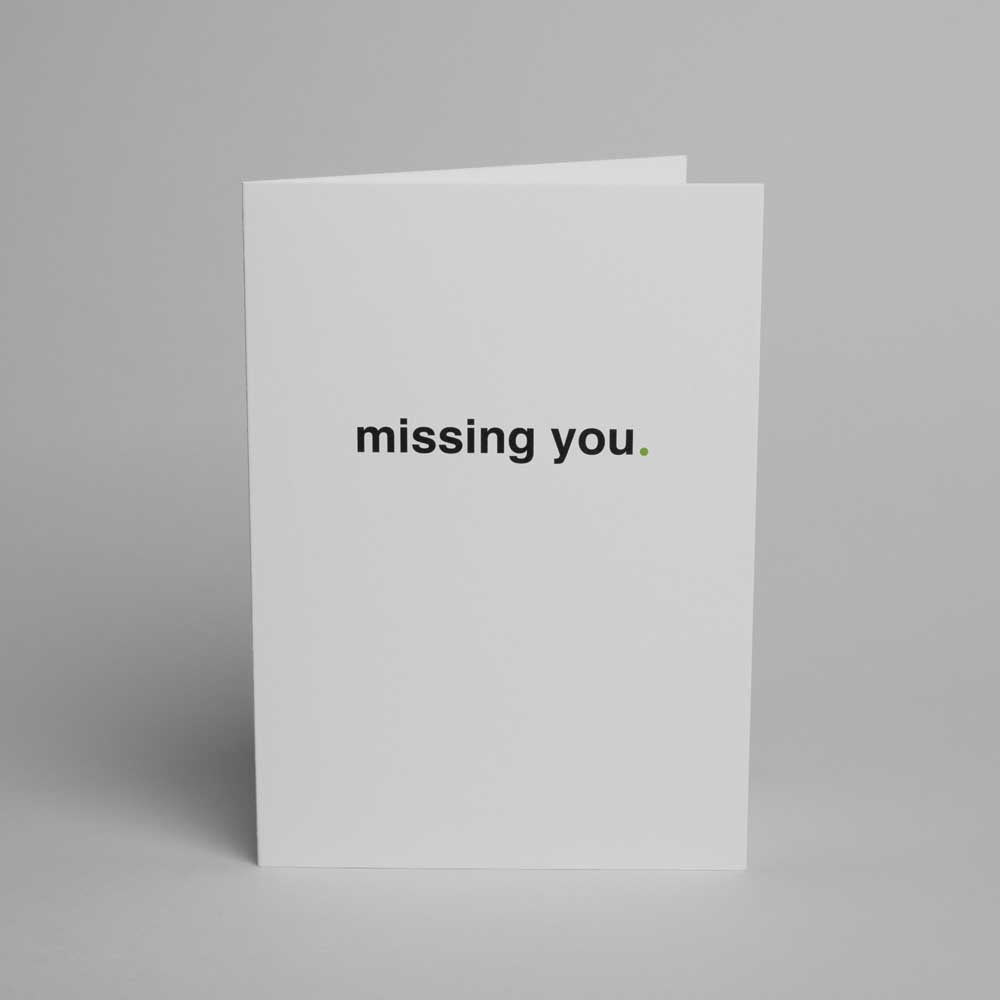Blake Note Cards Ice White Wove Sage Missing You Notecard 148x105mm 330gsm Pack 10 Code NCC2200/10
