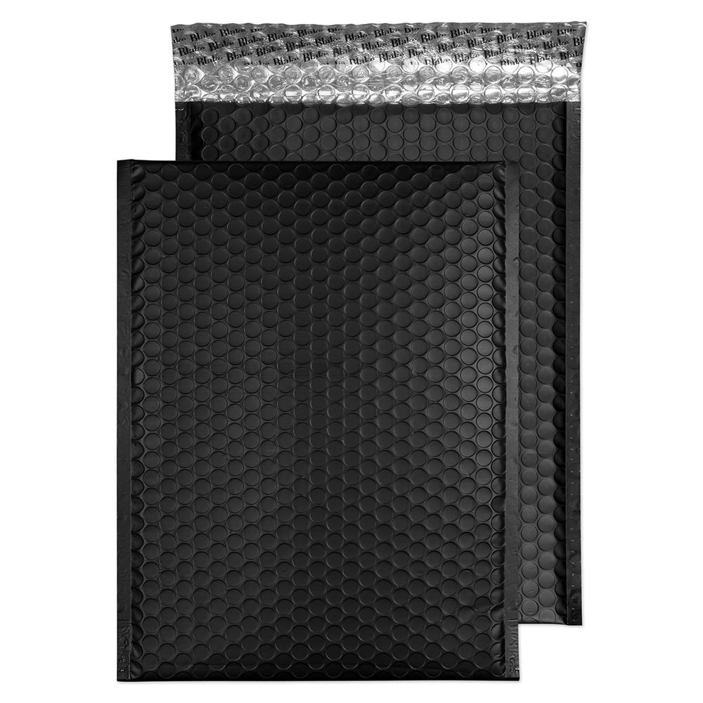 Blake Packaging Jet Black Peel&Seal Metallic Bubble 320x240mm 70Mu Pack 100 Code MTB324