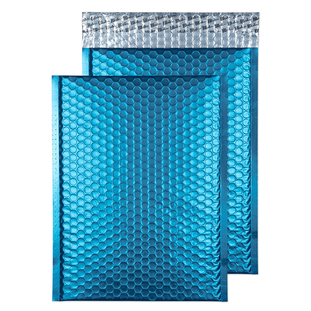 Blake Packaging Caribbean Blue Peel&Seal Metallic Bubble 320x240mm 70Mu Pack 100 Code MTCAR324