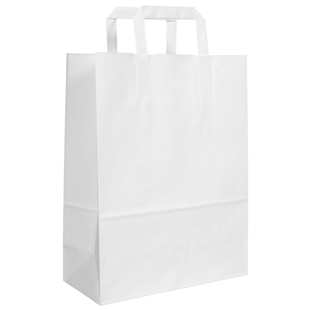 Blake VITA White Flat Handled Carrier Bag 260x120mm 80gsm Pack 250 Code PCF131