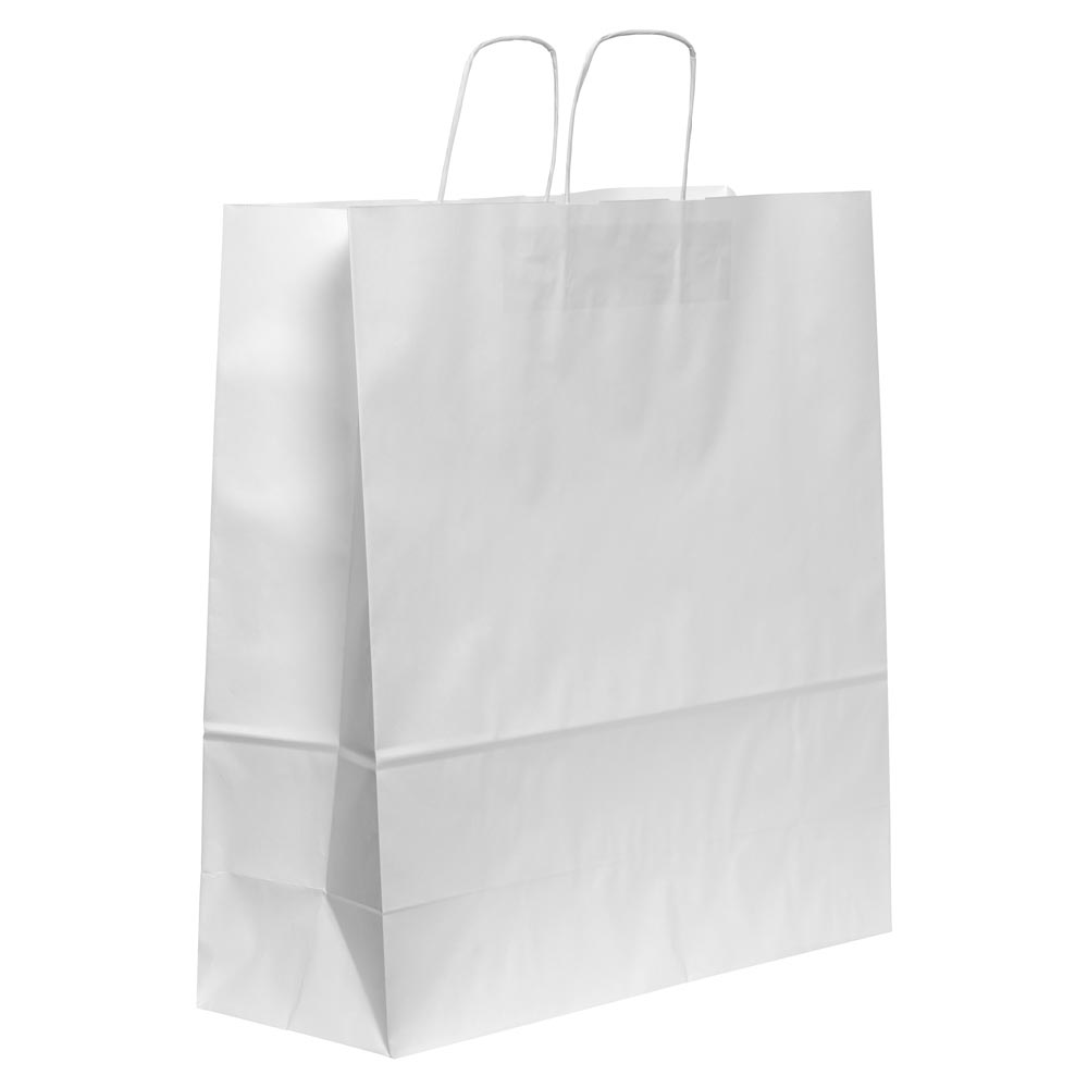 Blake VITA White Twist Handled Carrier Bag 450x170mm 100gsm Pack 150 Code PCT580