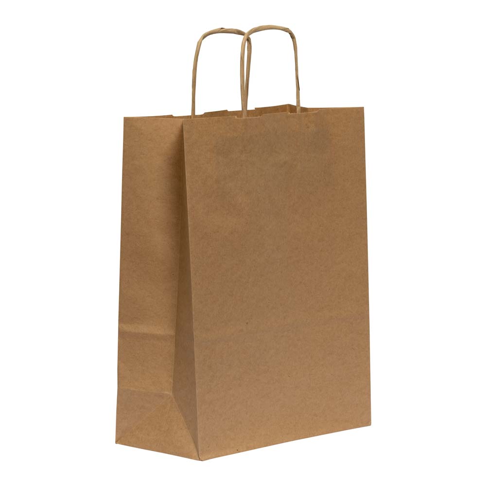 Blake VITA Brown Twist Handled Carrier Bag 220x100mm 90gsm Pack 300 Code PCT620