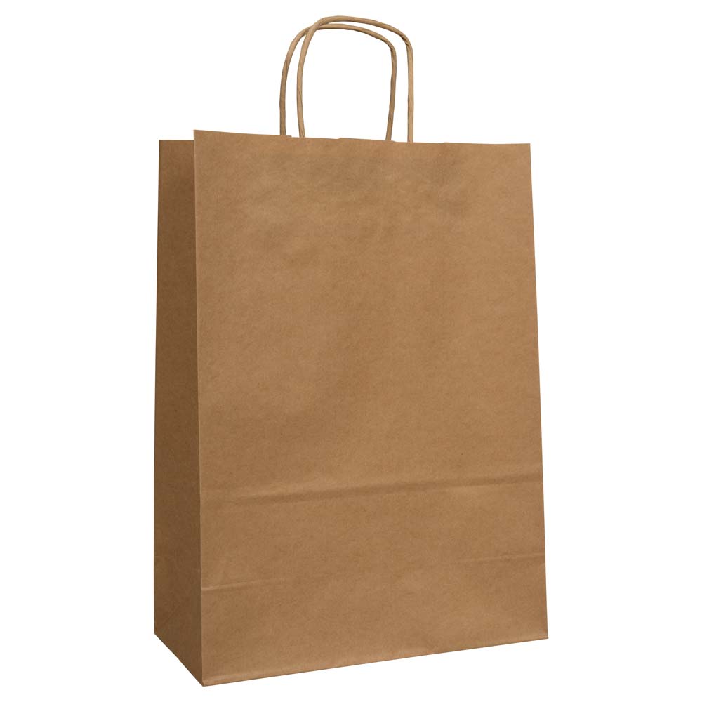 Blake VITA Brown Twist Handled Carrier Bag 240x110mm 90gsm Pack 200 Code PCT630