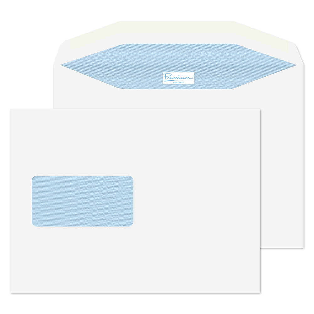 Blake Postfast White Window Gummed Mailer 162x229mm 90gsm Pack 50 Code PF70865