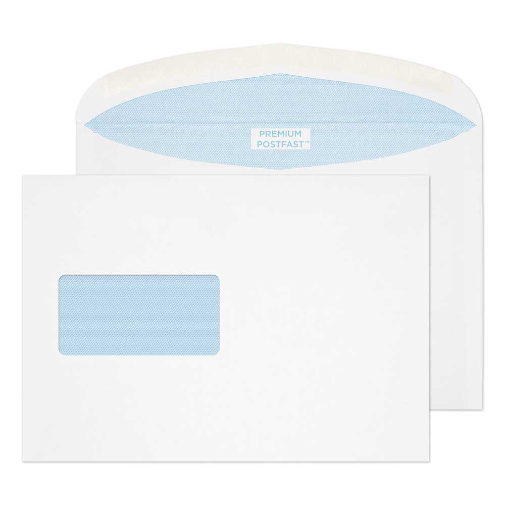 Blake Postfast White Window Gummed Mailer 162x235mm 90gsm Pack 500 Code PF748DG