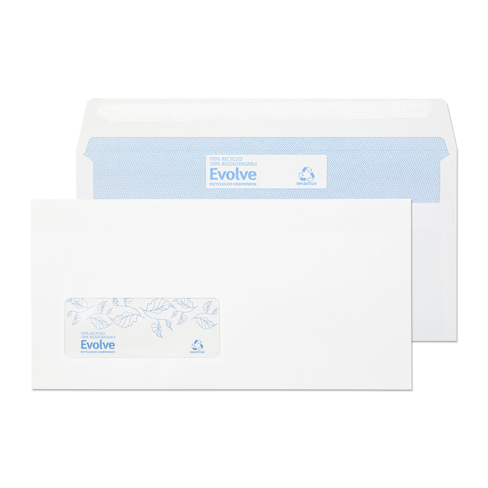 Blake Environmental White Window Self Seal Wallet 110x220mm 90gsm Pack 1000 Code RD7884