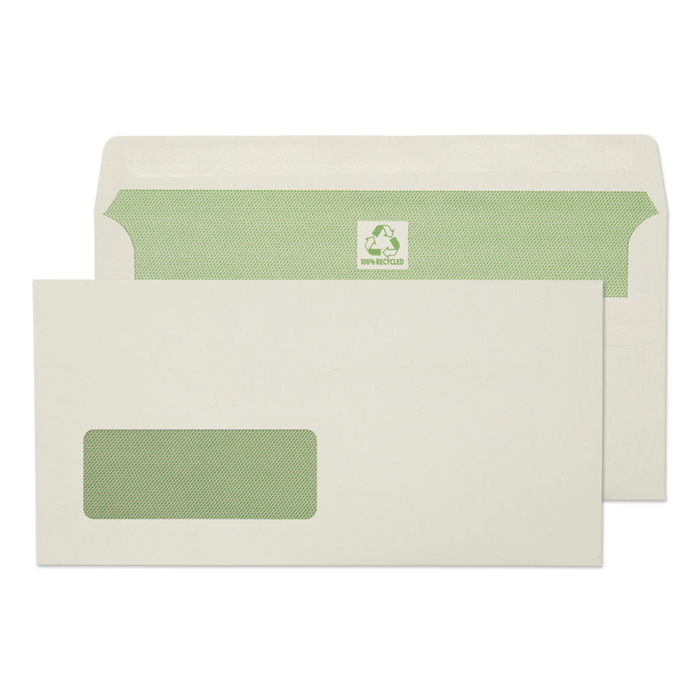 Blake Environmental Natural White Window Self Seal Wallet 110x220mm 90gsm Pack 500 Code RE4360