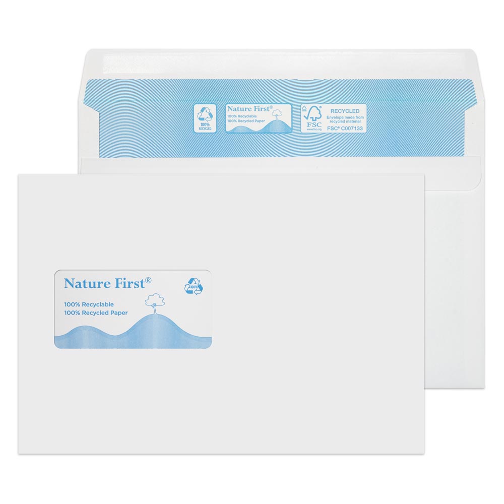 Blake Environmental White Window Self Seal Wallet 162x229mm 90gsm Pack 500 Code RN028
