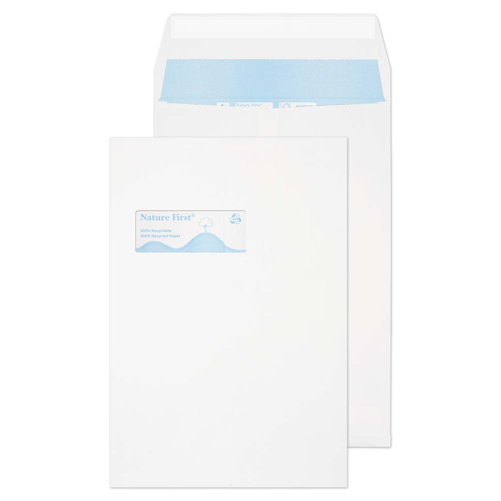 Blake Environmental White Window Peel&Seal Gusset Pocket 324x229mm 140gsm Pack 125 Code RN091