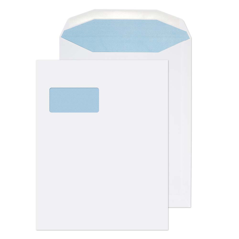 Blake Everyday White Window Gummed Mailer Pocket 310x238mm 100gsm Pack 250 Code SI-90