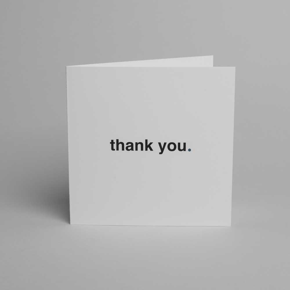 Blake Note Cards Ice White Sage Thank You Notecard 150x150mm 330gsm Pack 10 Code NCC1300/10