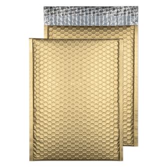 Metallic Bubble Padded Pkt P/S Matt Metallic Gold BX100 320x240